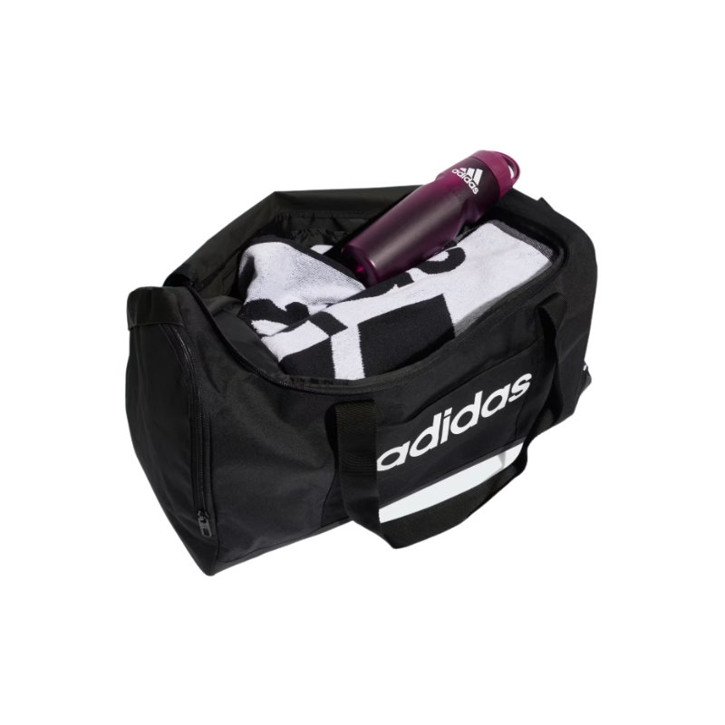 ADIDAS BAG DUFFEL LINEAR MEDIUM BLACK/WHITE