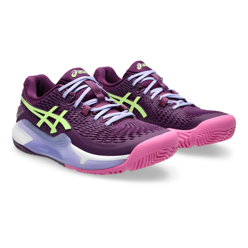 ASICS SHOE G-RESOLUTION 9 PADEL WN DEEP MAUVE/LIME GREEN (AW24)
