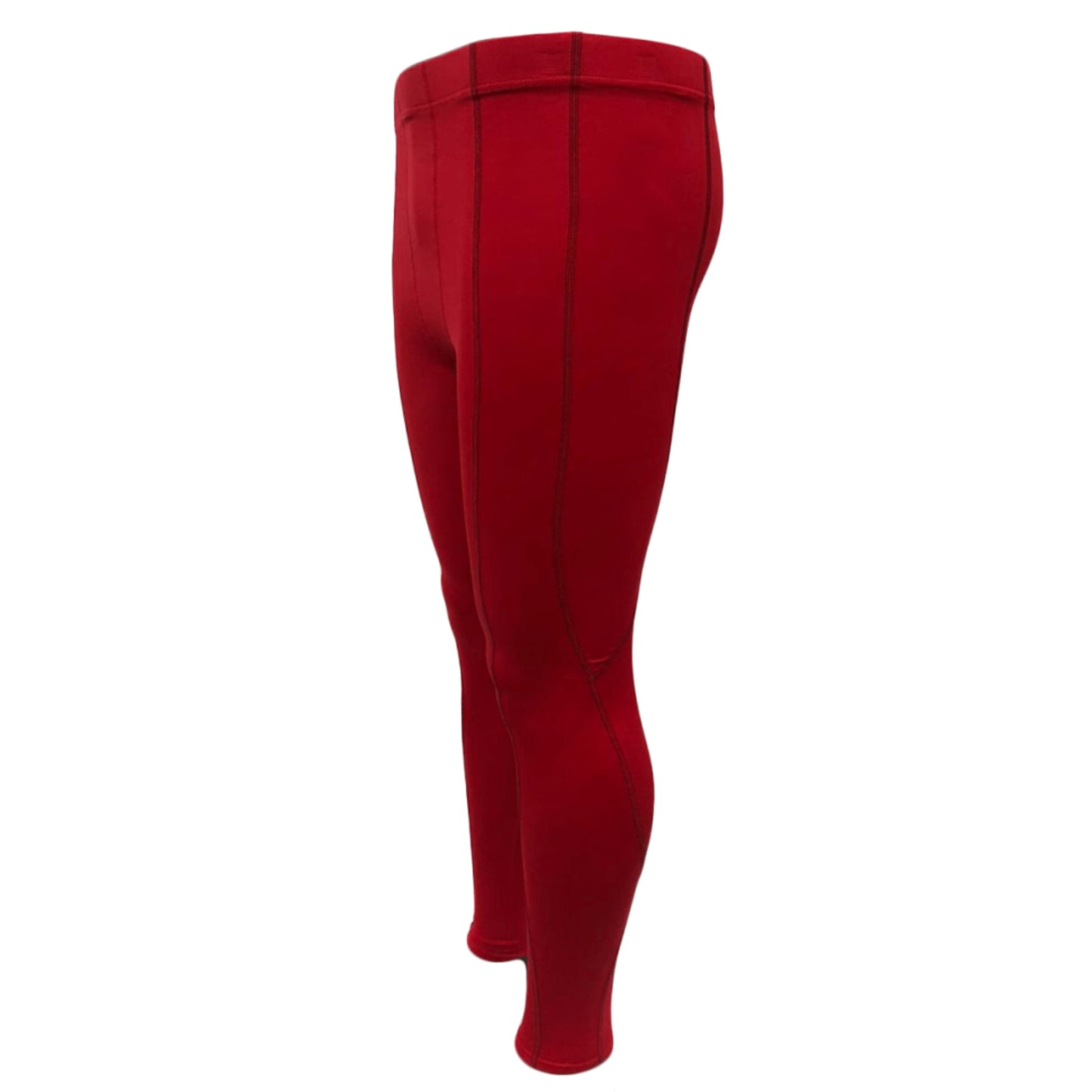 Red compression pants on a white background