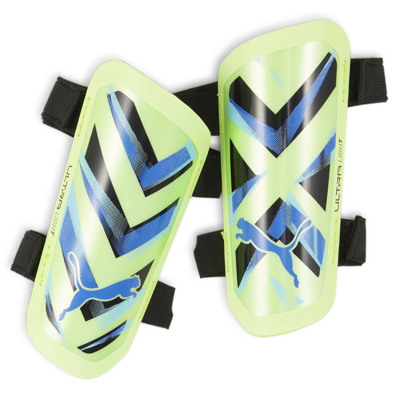 PUMA SHIN GUARD SOCCER ULTRA LIGHT STRAP FIZZY APPLE/BLUEMAZING
