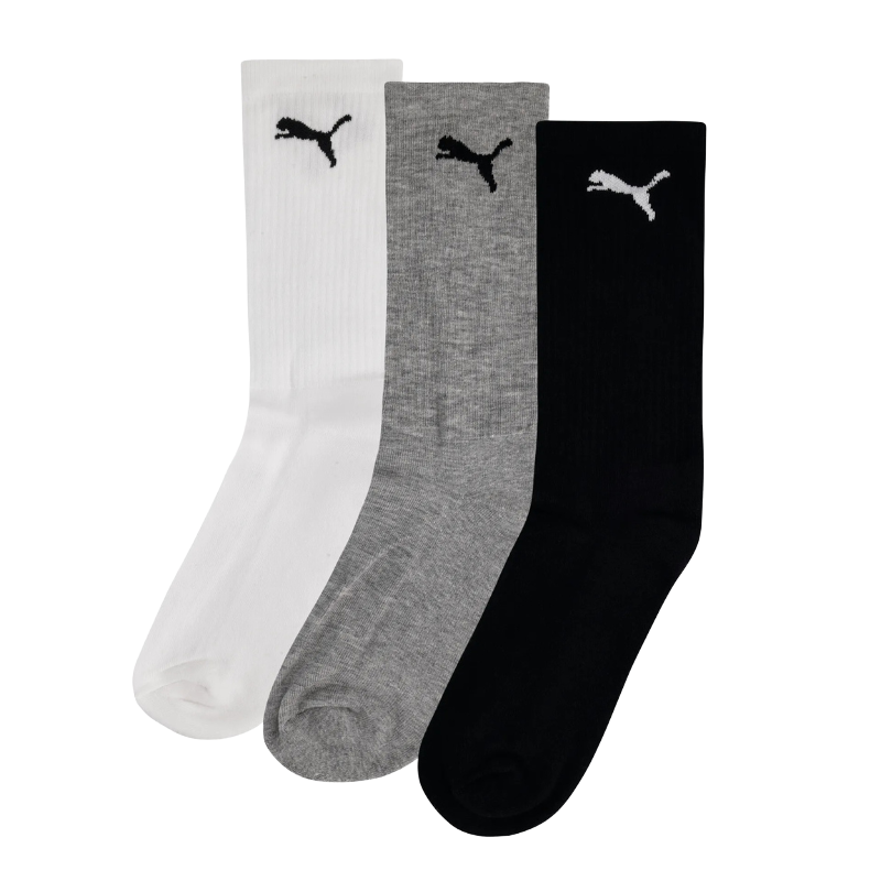 PUMA SOCK CREW LOGO BLACK/GREY/WHITE (3)
