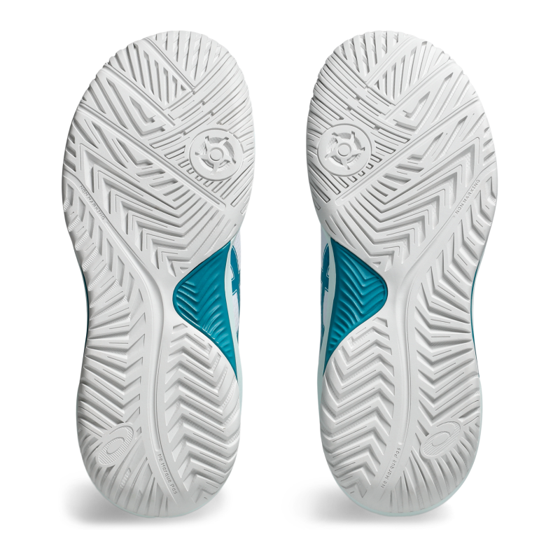 ASICS SHOE G-DEDICATE 8 KID RESTFUL WHITE/TEAL BLUE (AW24)