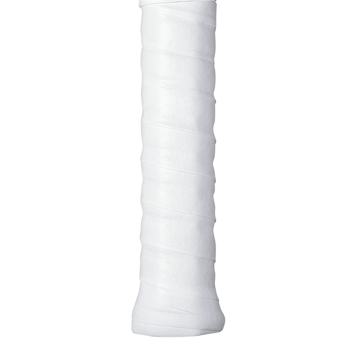 White Wilson overgrip on a racket handle on a white background