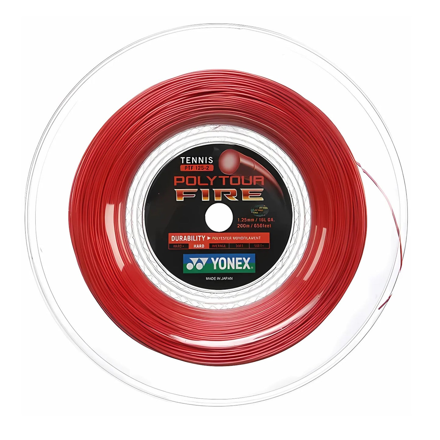 YONEX STRING POLYTOUR FIRE 1.25MM 16G RED REEL