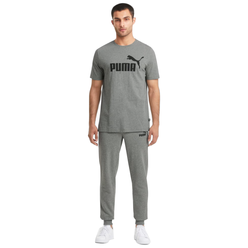 PUMA SHIRT TEE ESS LOGO GRAY HEATHER (AW24)