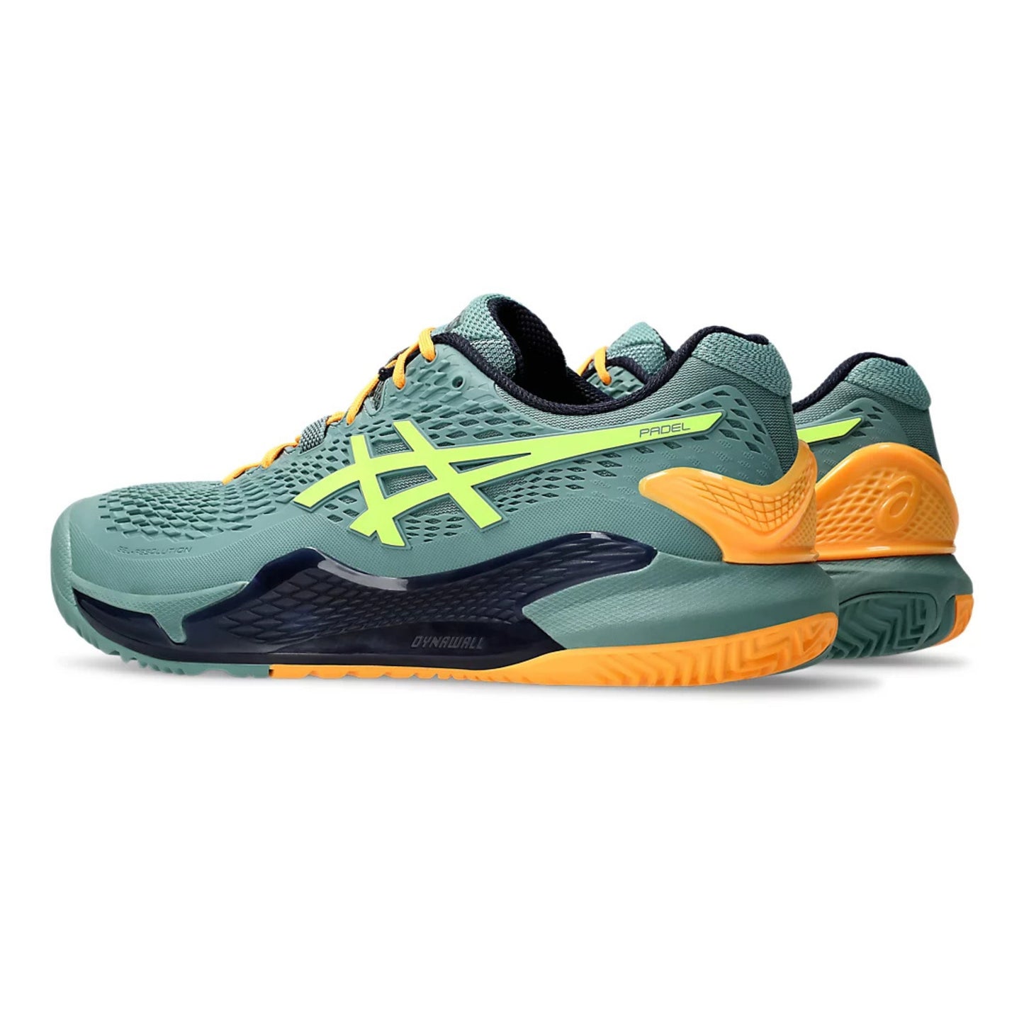 ASICS SHOE G-RESOLUTION 9 PADEL MN CELADON/SAFETY YELLOW (AW24)