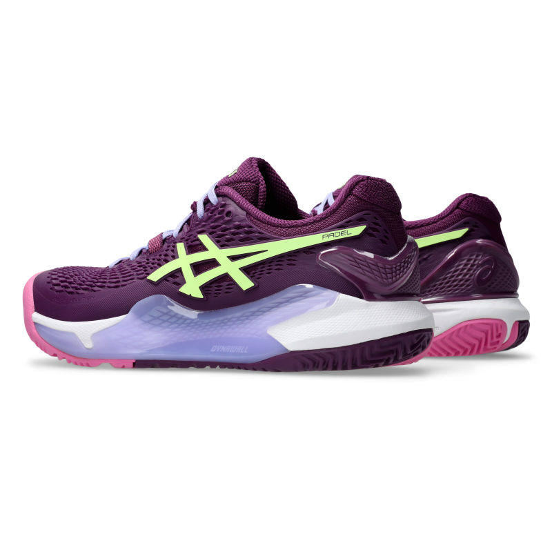 ASICS SHOE G-RESOLUTION 9 PADEL WN DEEP MAUVE/LIME GREEN (AW24)