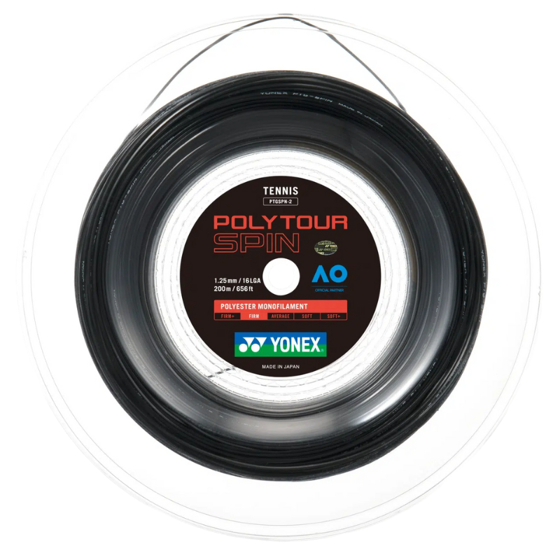 YONEX STRING POLYTOUR STRIKE 1.25MM 16G BLK REEL