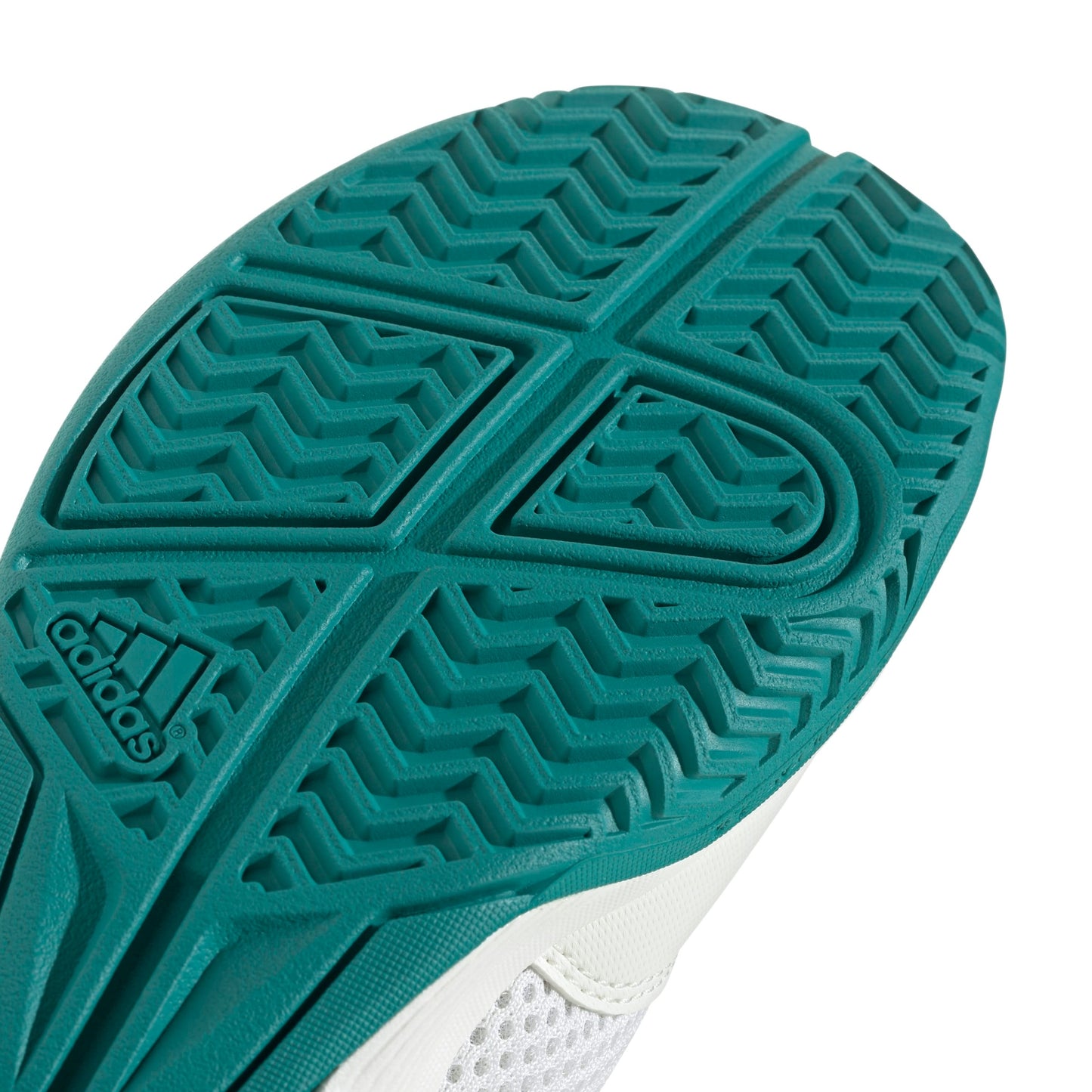 ADIDAS SHOE COURTFLASH KID WHITE/PURE TEAL (AW25)