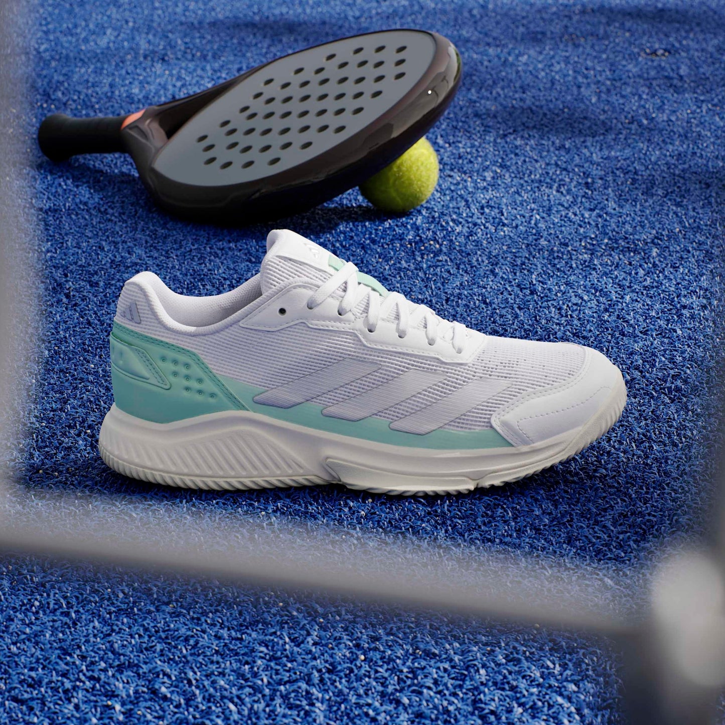 ADIDAS SHOE PADEL COURTQUICK WN WHITE/SILVER/CLEAR MINT (AW26)
