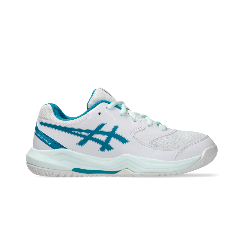 ASICS SHOE G-DEDICATE 8 KID RESTFUL WHITE/TEAL BLUE (AW24)