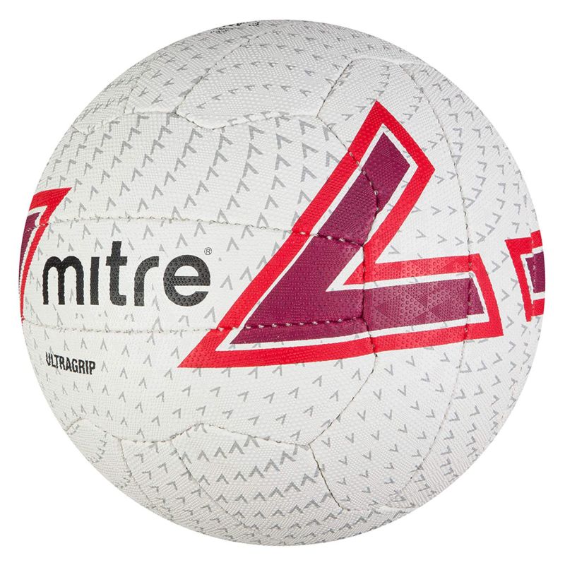 MITRE BALL NETBALL MATCH ULTRAGRIP WHT/RED (TBD)