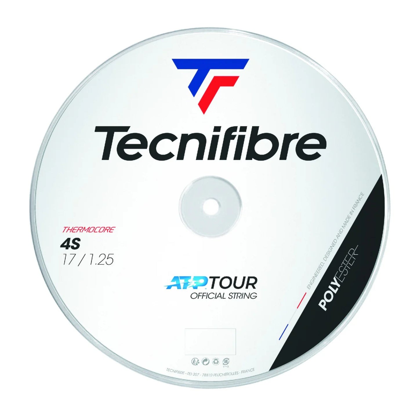 TECNIFIBRE STRING BLACK CODE 4S SQUARE 1.25MM 17G BLACK REEL