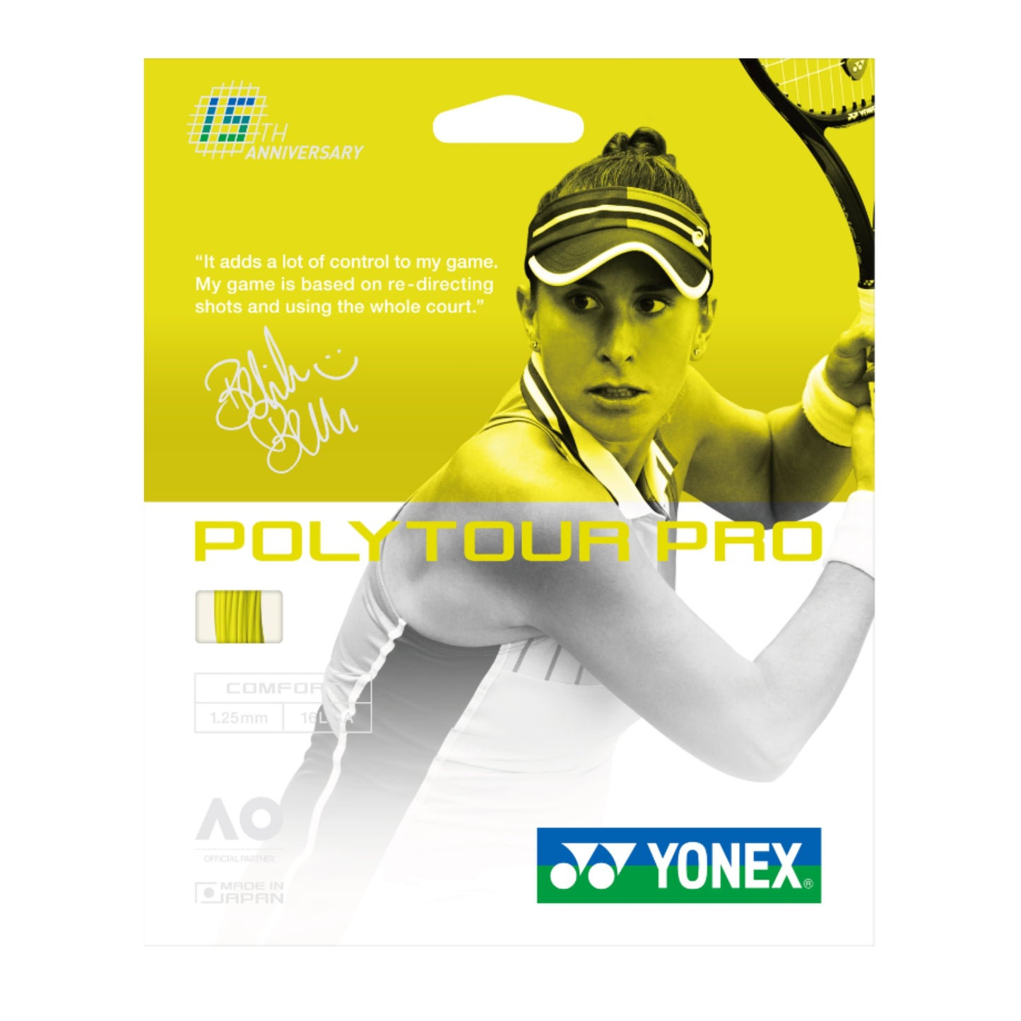 YONEX STRING POLYTOUR PRO LIMITED EDITION 1.25MM 16G YEL SET