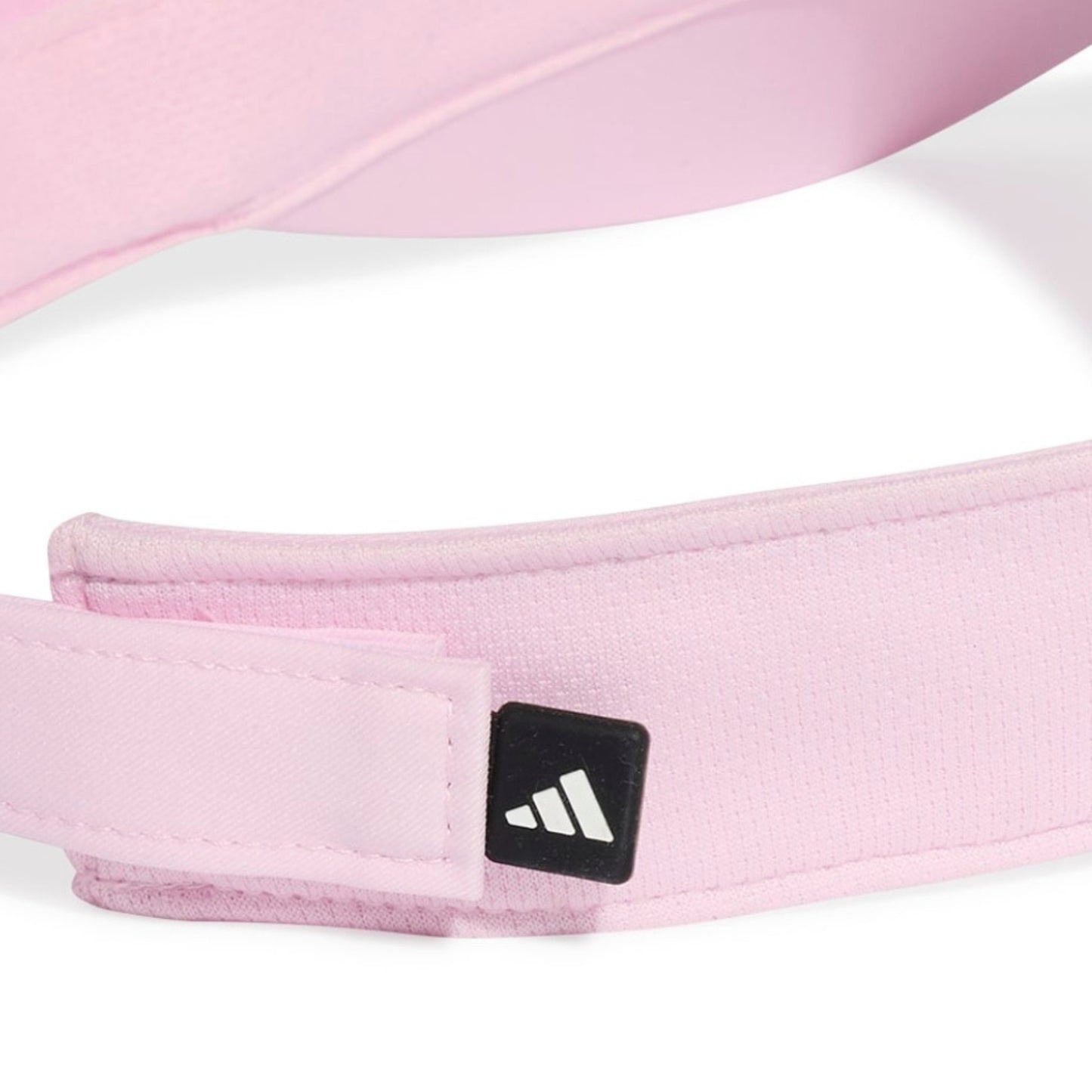 Pink visor with Adidas logo on a white background