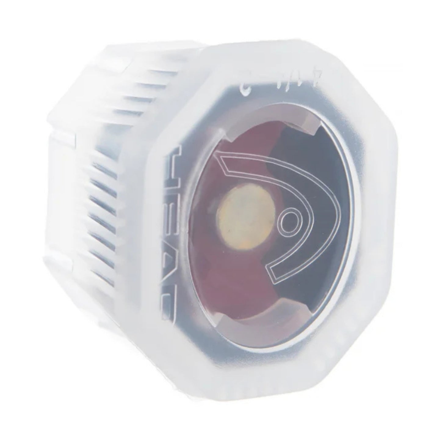 Head clear butt cap on a white background