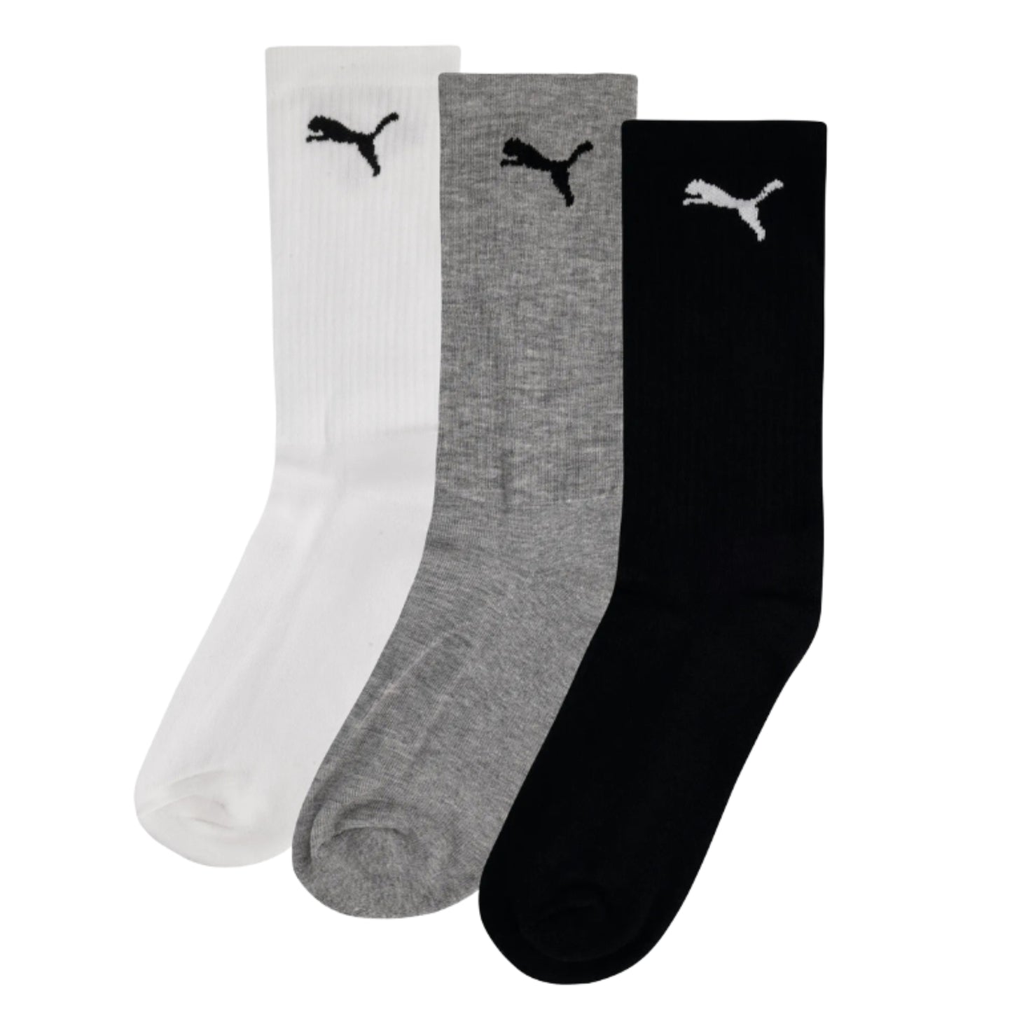 PUMA SOCK CREW LOGO BLACK/GREY/WHITE (3)