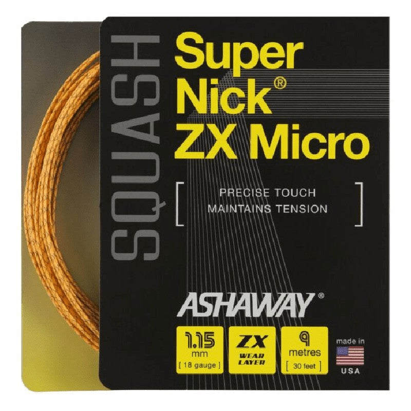 ASHAWAY STRING SQ SUPERNICK ZX MIC 18G 1.15MM ORG SET