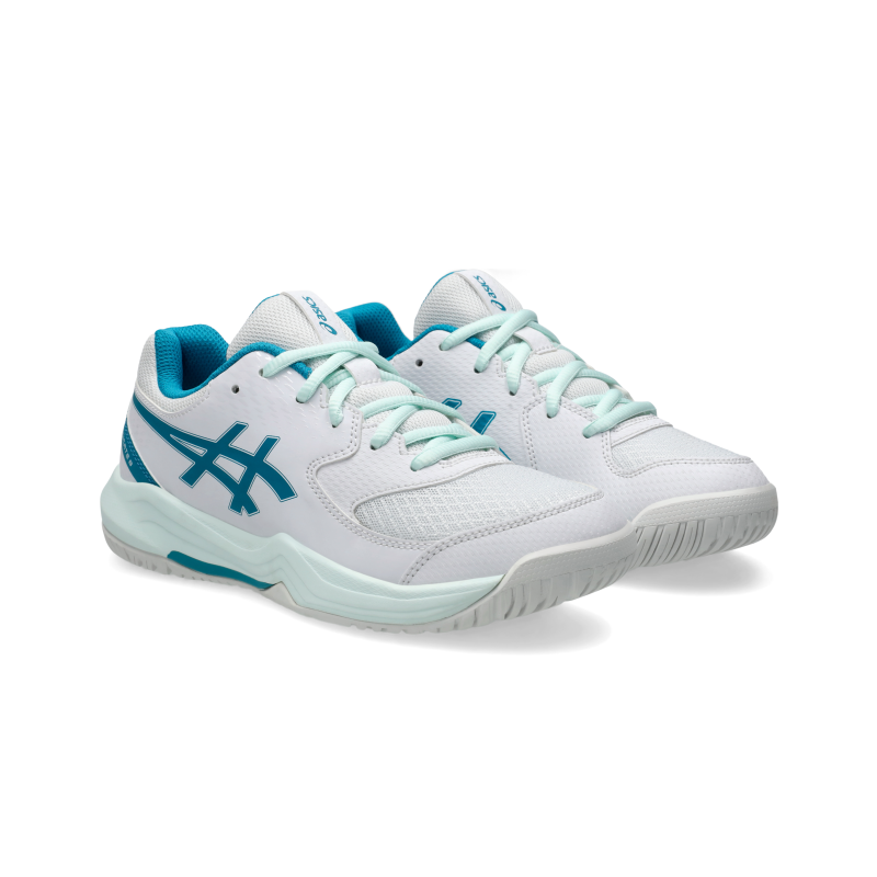 ASICS SHOE G-DEDICATE 8 KID RESTFUL WHITE/TEAL BLUE (AW24)