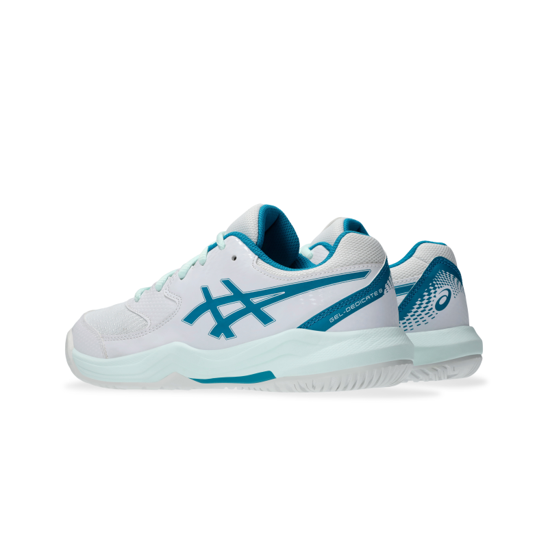 ASICS SHOE G-DEDICATE 8 KID RESTFUL WHITE/TEAL BLUE (AW24)