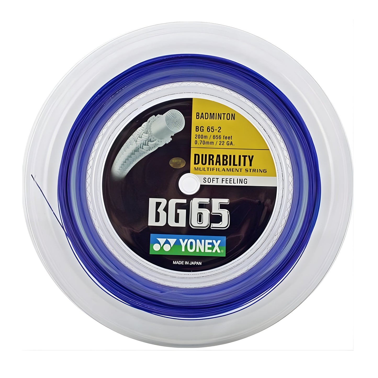 YONEX STRING BMT BG65 22G 0.70MM ROYAL BLUE REEL