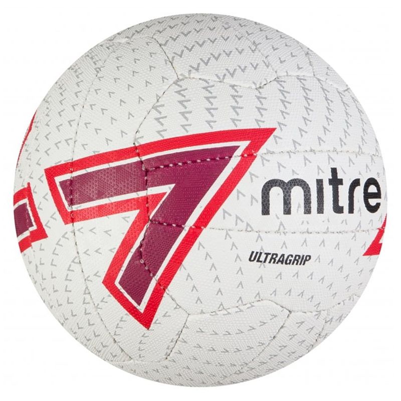 MITRE BALL NETBALL MATCH ULTRAGRIP WHT/RED (TBD)