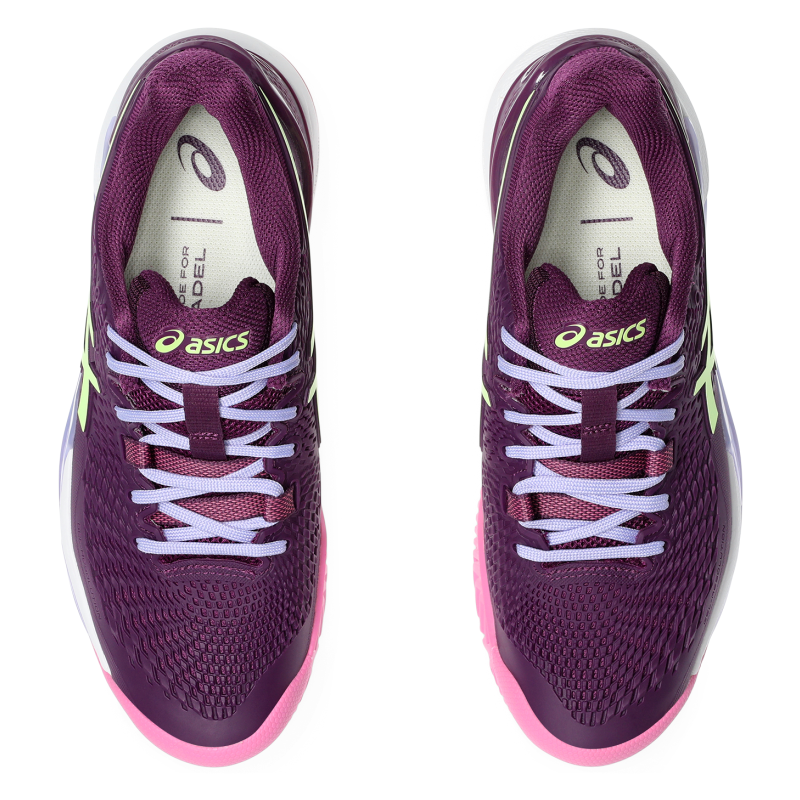 ASICS SHOE G-RESOLUTION 9 PADEL WN DEEP MAUVE/LIME GREEN (AW24)