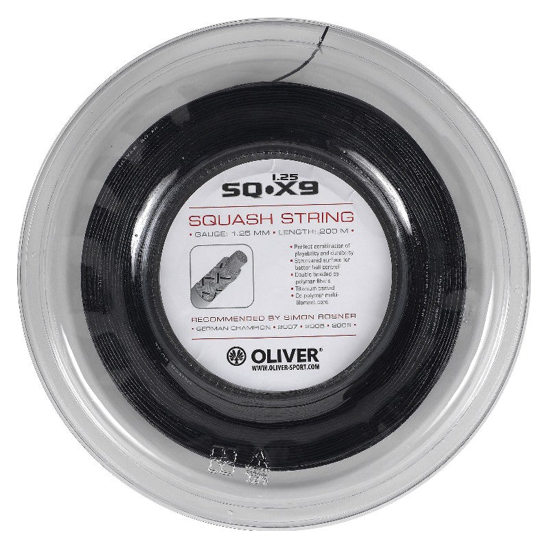 OLIVER STRING SQ X9 1.25MM BLK / REEL