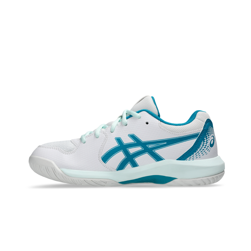 ASICS SHOE G-DEDICATE 8 KID RESTFUL WHITE/TEAL BLUE (AW24)