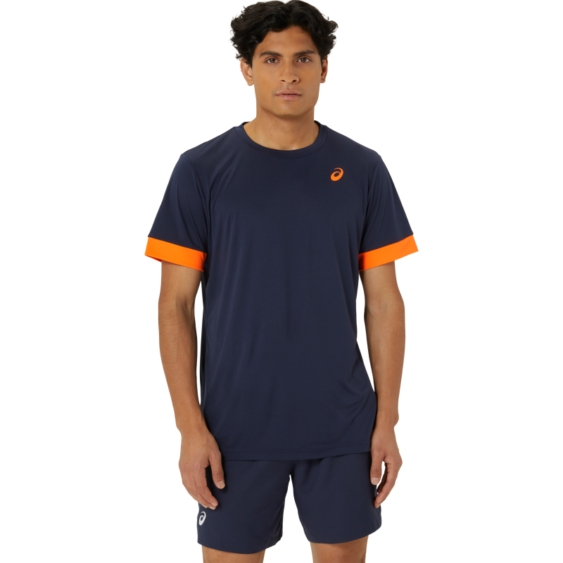 ASICS SHIRT TEE COURT SS MN MIDNIGHT/ORANGE (AW24)