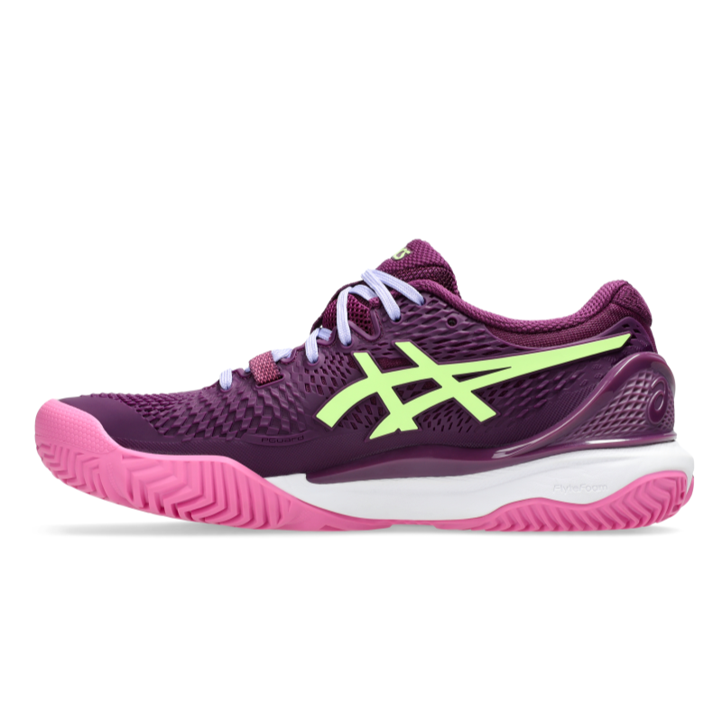 ASICS SHOE G-RESOLUTION 9 PADEL WN DEEP MAUVE/LIME GREEN (AW24)