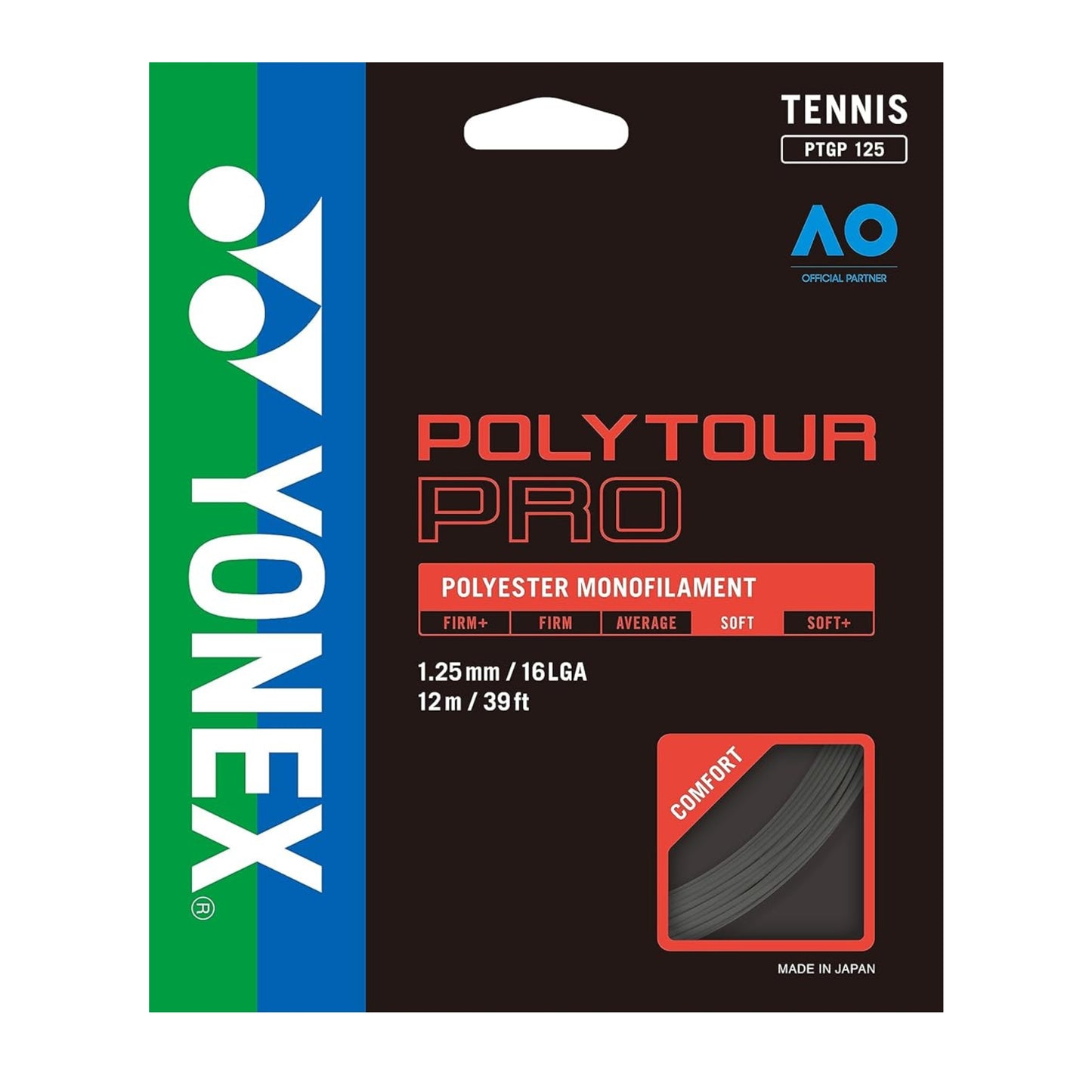 YONEX STRING POLYTOUR PRO 1.25MM 16G GRY SET