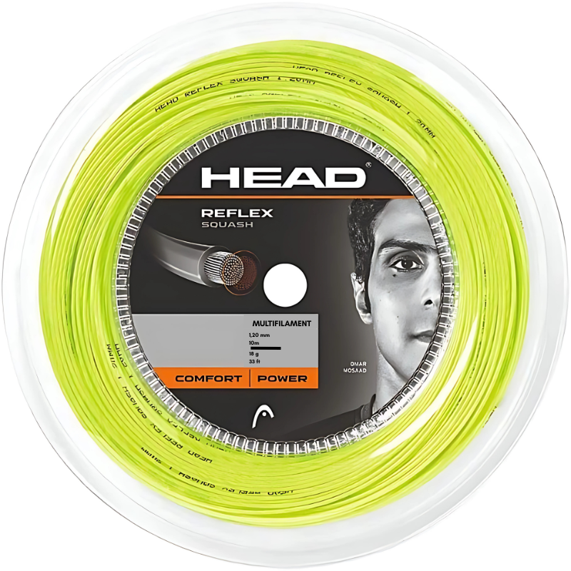 HEAD STRING REFLEX SQ YEL 18G (TBD) / REEL