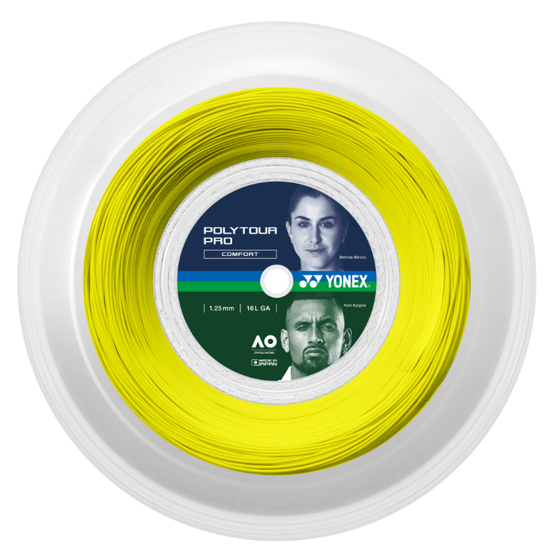 YONEX STRING POLYTOUR PRO 1.25MM 16G FLASH YEL REEL