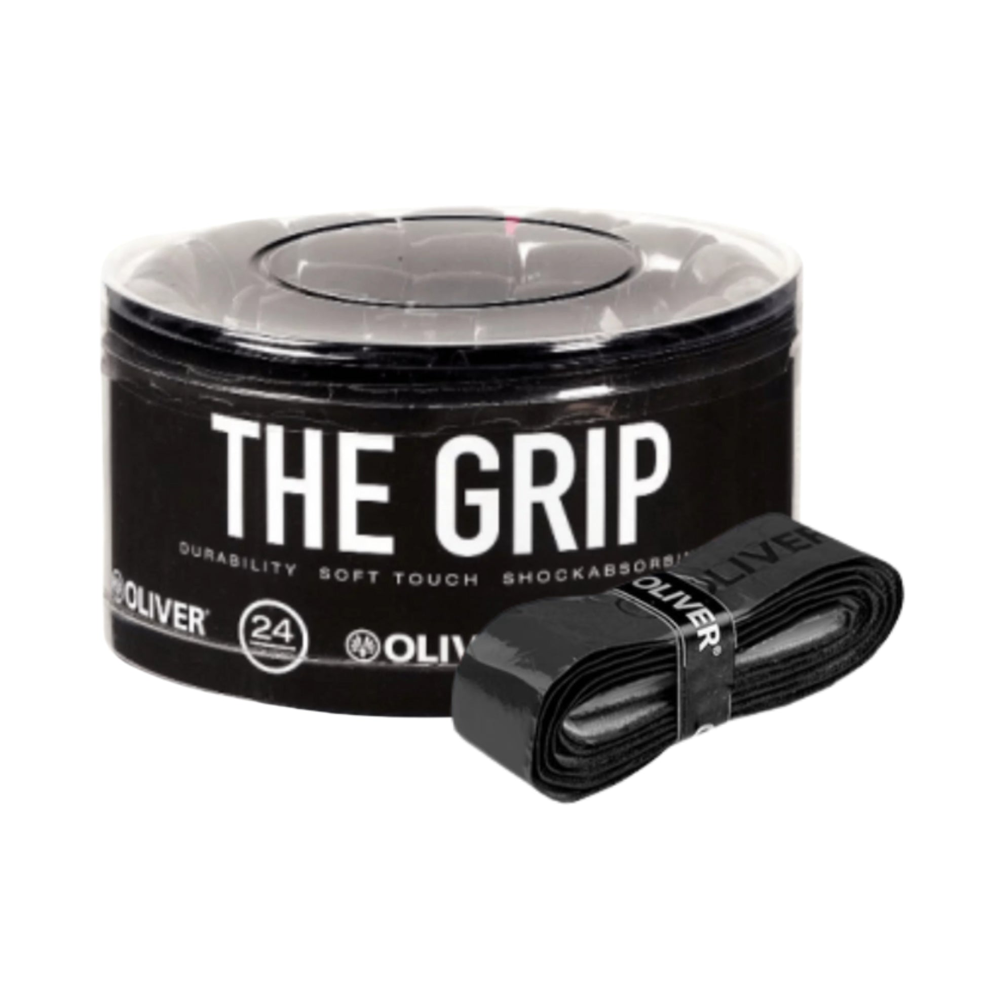 Black grip tape with packaging labeled 'The Grip' by Oliver on a white background