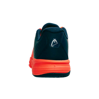 Navy and orange Head tennis shoe on a white background