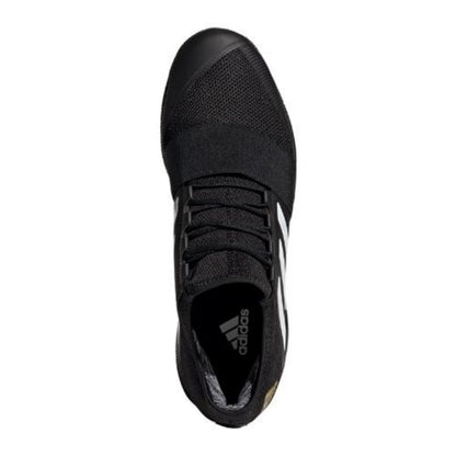 Black Adidas shoe on a white background