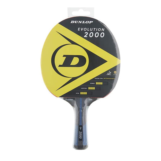 Dunlop Evolution 2000 table tennis bat packaging on a white background