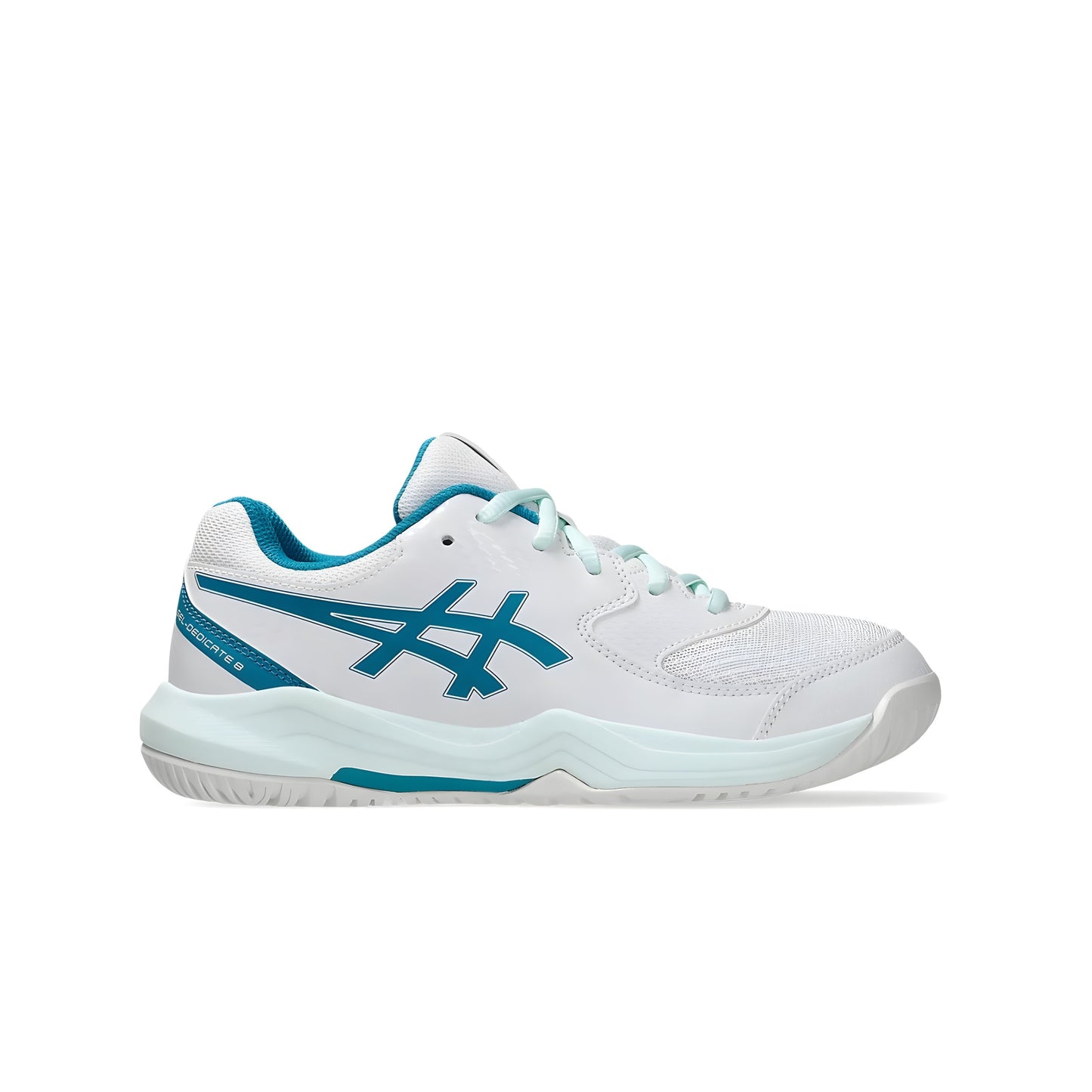 ASICS SHOE G-DEDICATE 8 KID RESTFUL WHITE/TEAL BLUE (AW24)