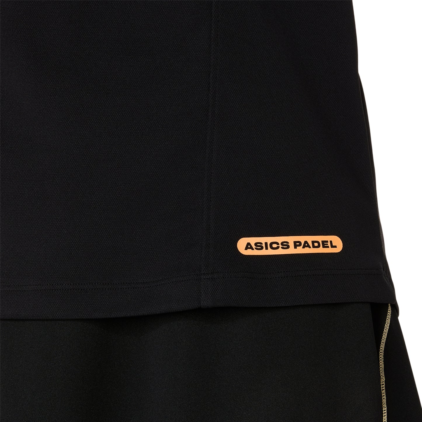 Black tank top with Asics Padel logo on a white background