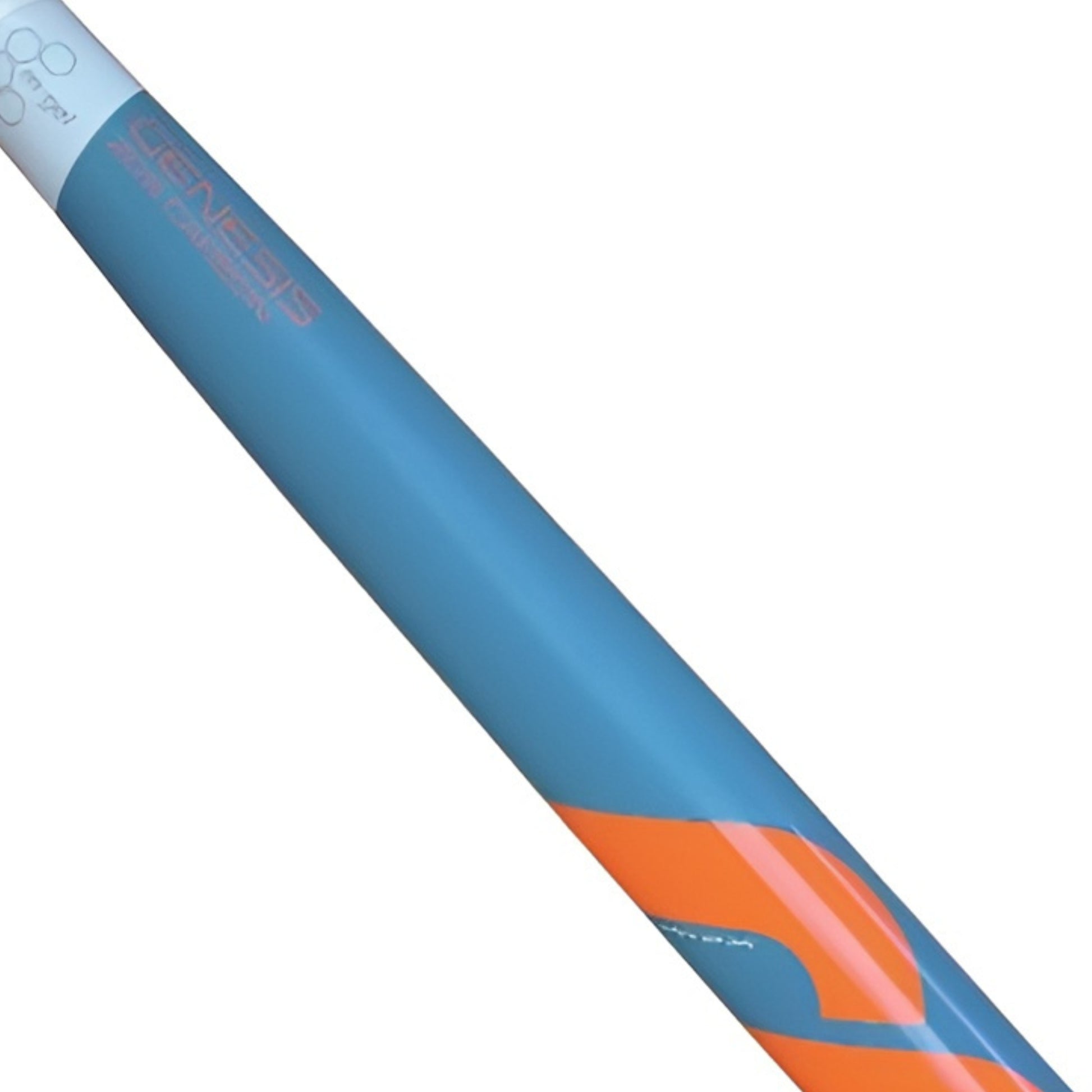 Blue and orange hockey stick on a white background