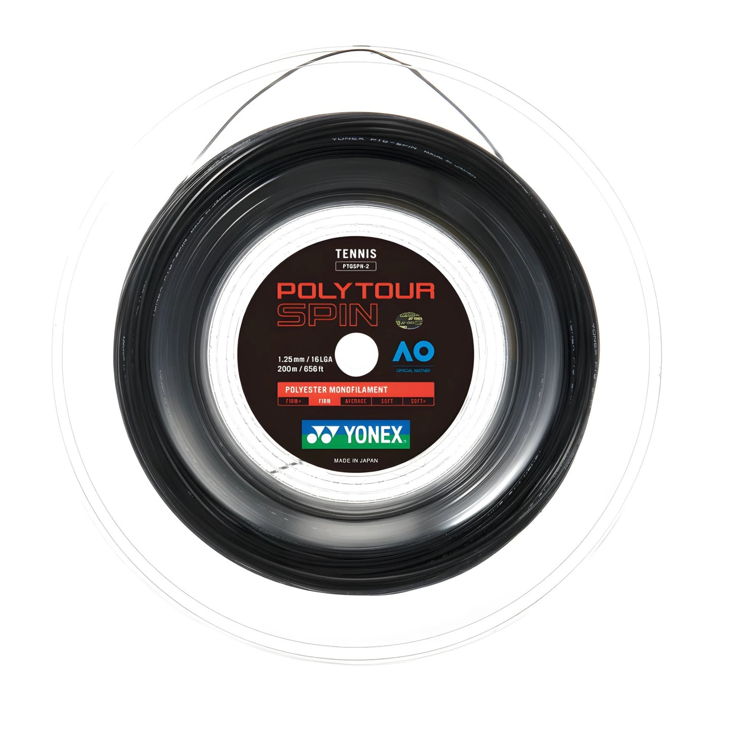 YONEX STRING POLYTOUR STRIKE 1.25MM 16G BLK REEL