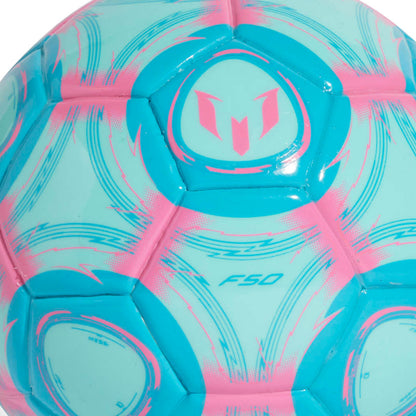 Adidas blue and pink mini soccer ball with 'FSD' branding on a white background