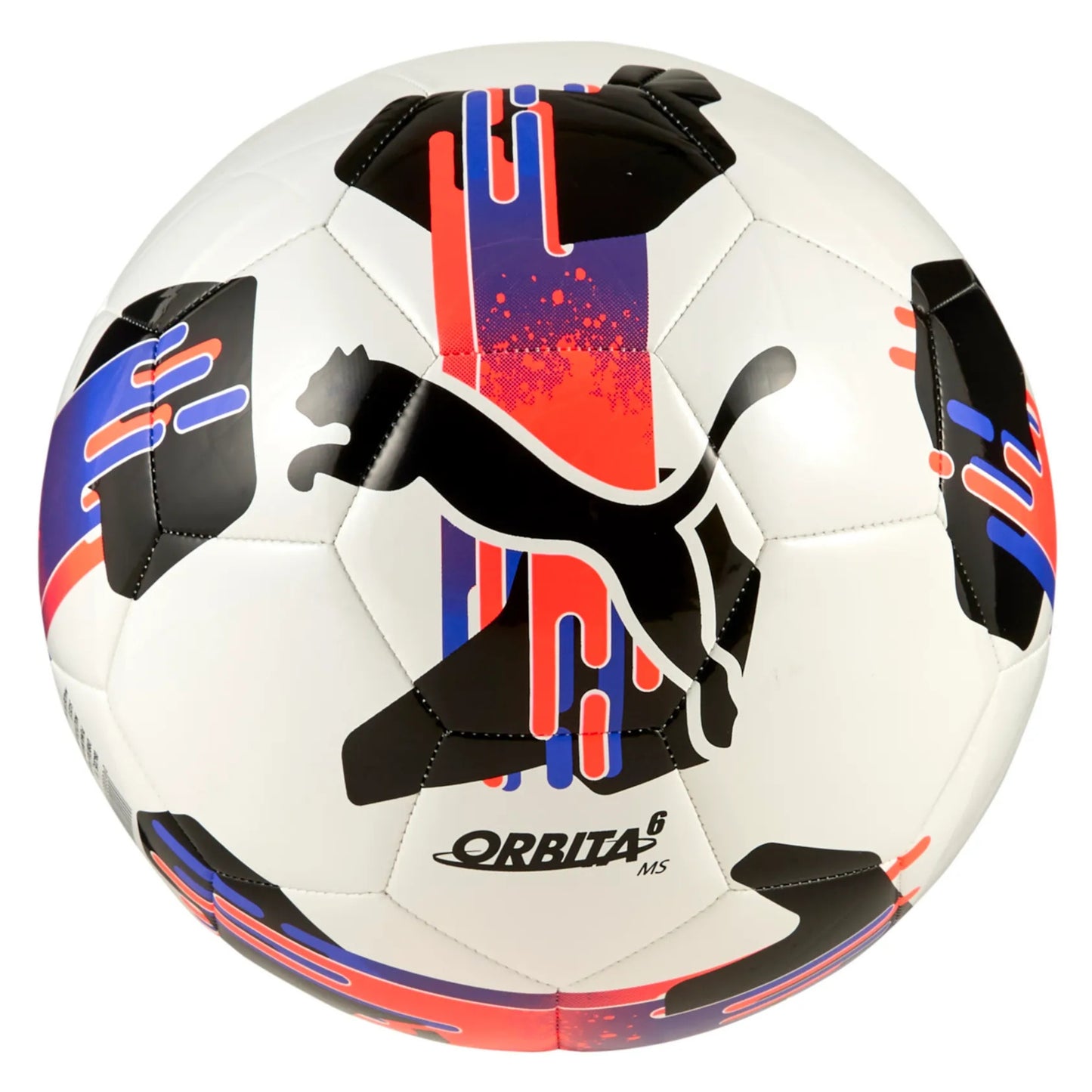 Colorful soccer ball with Puma logo on a white background