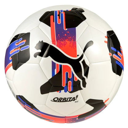 Colorful soccer ball with Puma logo on a white background
