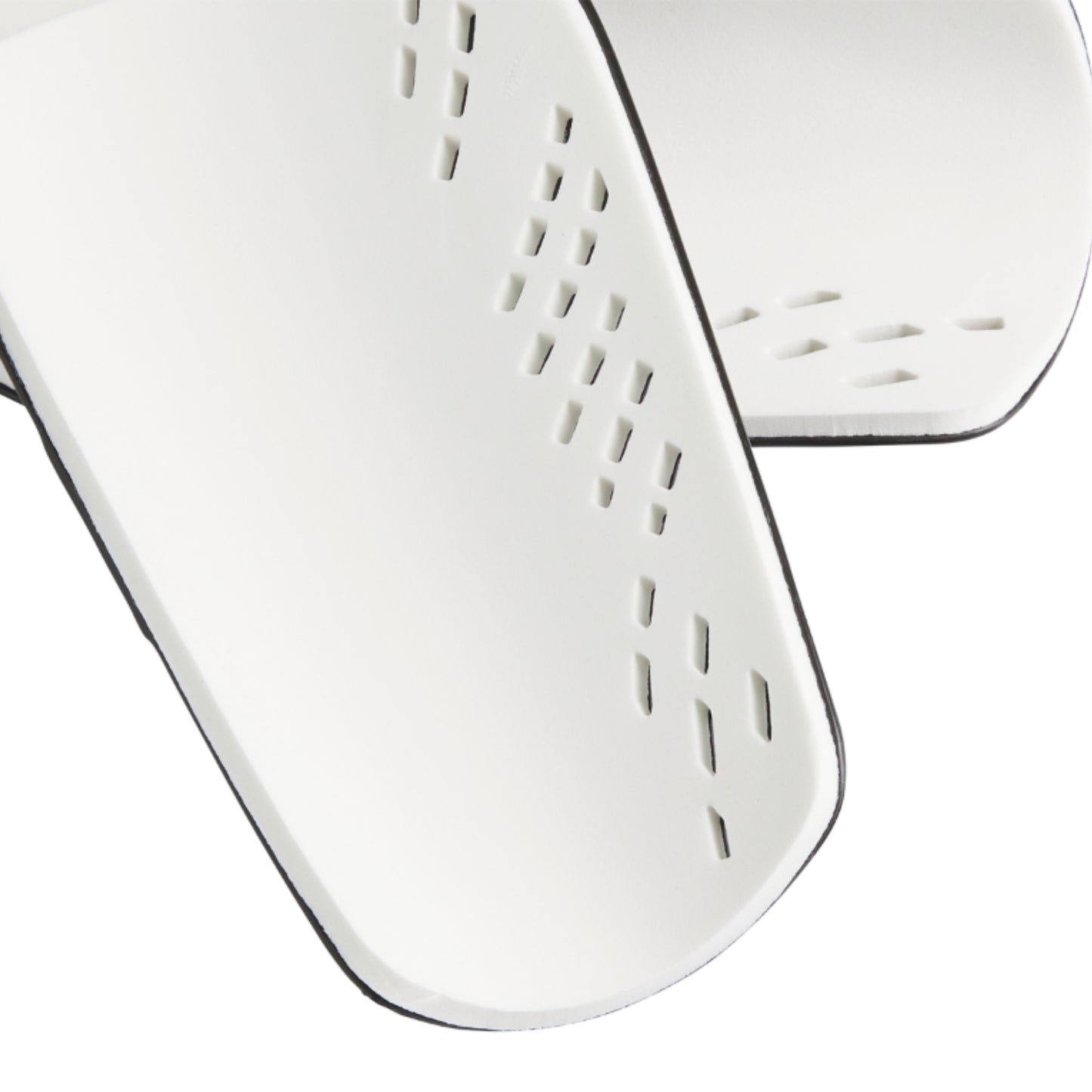 White protective gear with cut-out design on a white background