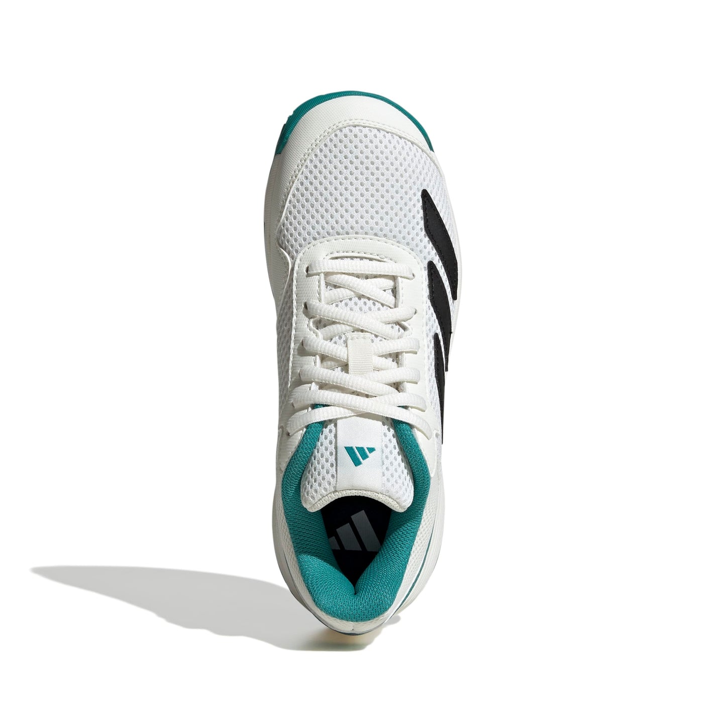 ADIDAS SHOE COURTFLASH KID WHITE/PURE TEAL (AW25)