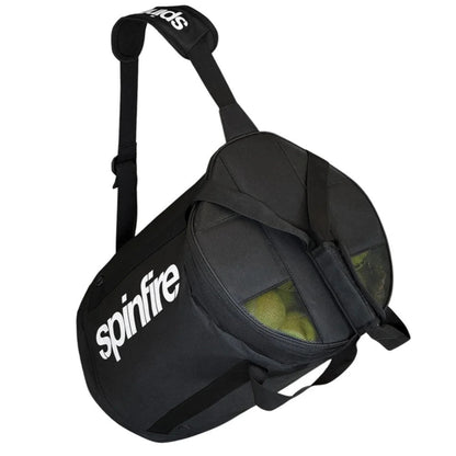 Black bag with 'spinfire' branding on a white background