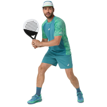 ASICS SHIRT TEE PADEL COURT PRINT MN MISTY PINE/VITAL GREEN (SS26)