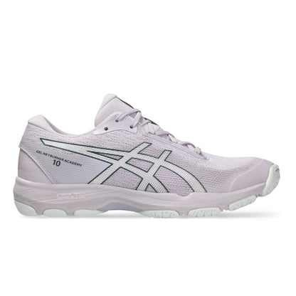 Light pink Asics shoe with black accents on a white background